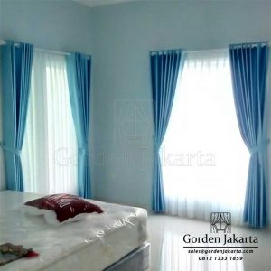 gorden minimalis warna biru bahan semi blackout by Gorden Jakarta Q3787