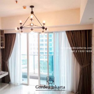 Pasang Gorden Jendela Warna Coklat The Kensington Royal Suites Kelapa Gading Jakarta id5456